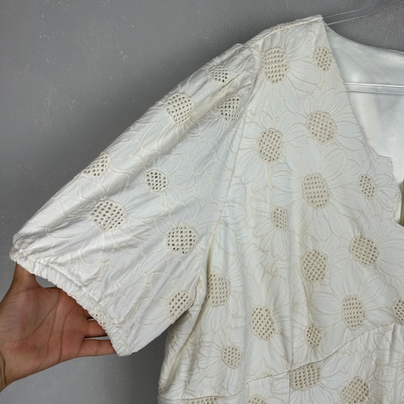 Alex Marie plus size 24W Phoebe shift dress ivory embroidered scalloped tiered - Picture 5 of 15